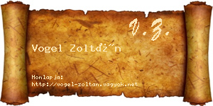 Vogel Zoltán névjegykártya